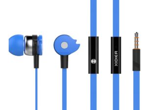 CELEBRAT earphones με μικρόφωνο D1, 3.5mm, Φ10mm, 1.2m flat, μπλε