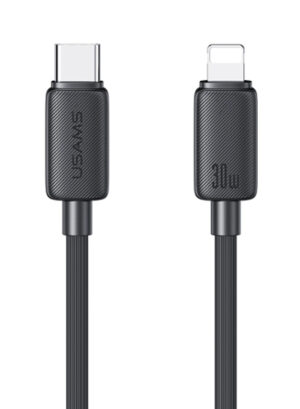 USAMS καλώδιο Lightning σε USB-C US-SJ692, 30W, 480Mbps, 1m, μαύρο