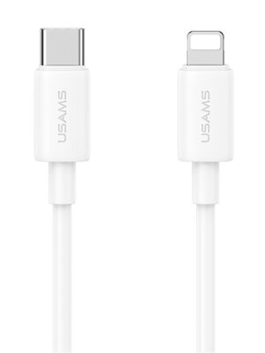 USAMS καλώδιο Lightning σε USB-C US-SJ712, 30W, 480Mbps, 1m, λευκό