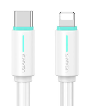 USAMS καλώδιο Lightning σε USB-C US-SJ735, 30W, 480Mbps, 1m, λευκό