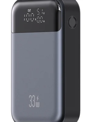USAMS power bank CD221 με οθόνη, 2x θύρες εξόδου, 10000mAh, PPS 33W, γκρι